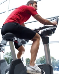 man on exercise bike
